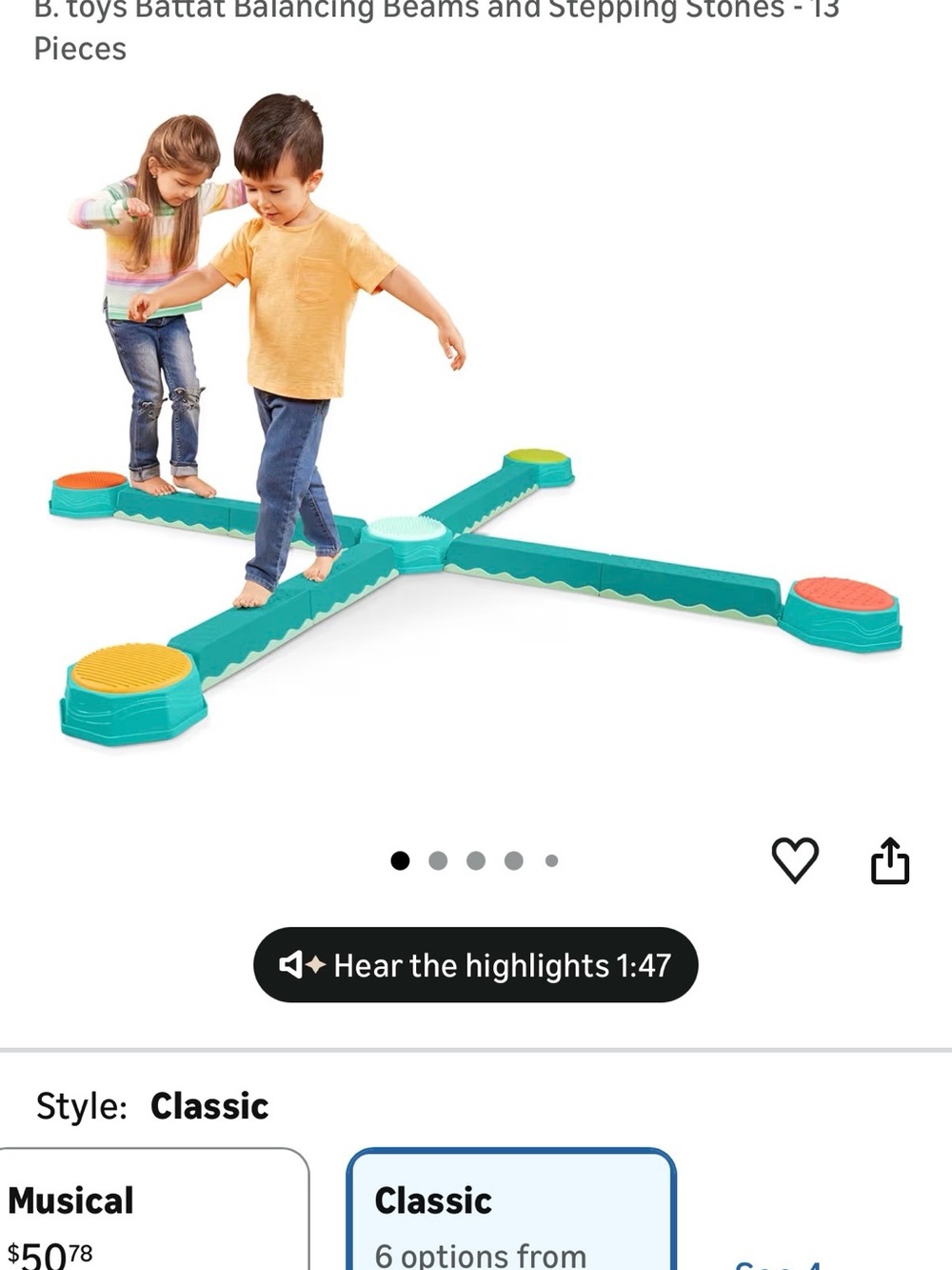 Teal Balance Beam/Sensory Stepping Stones-13 pieces - Picture 5 of 6